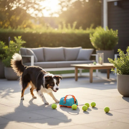 Dog waiting by launcher